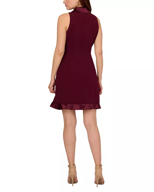 Adrianna Papell Halter Tuxedo Crepe Mini Dress