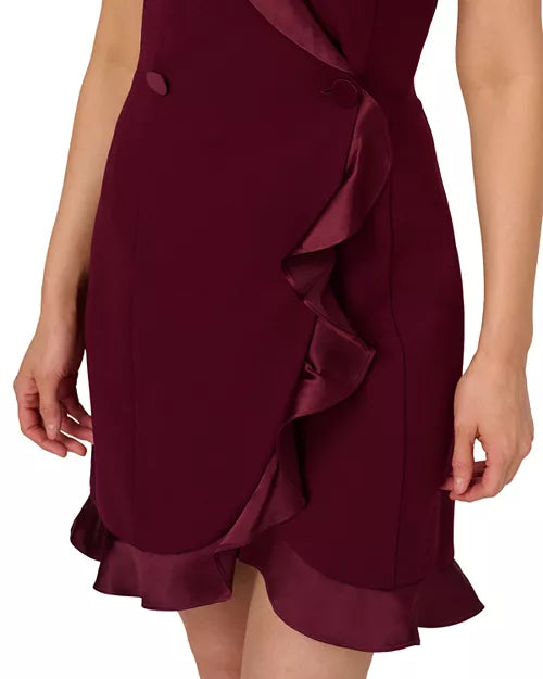 Adrianna Papell Halter Tuxedo Crepe Mini Dress