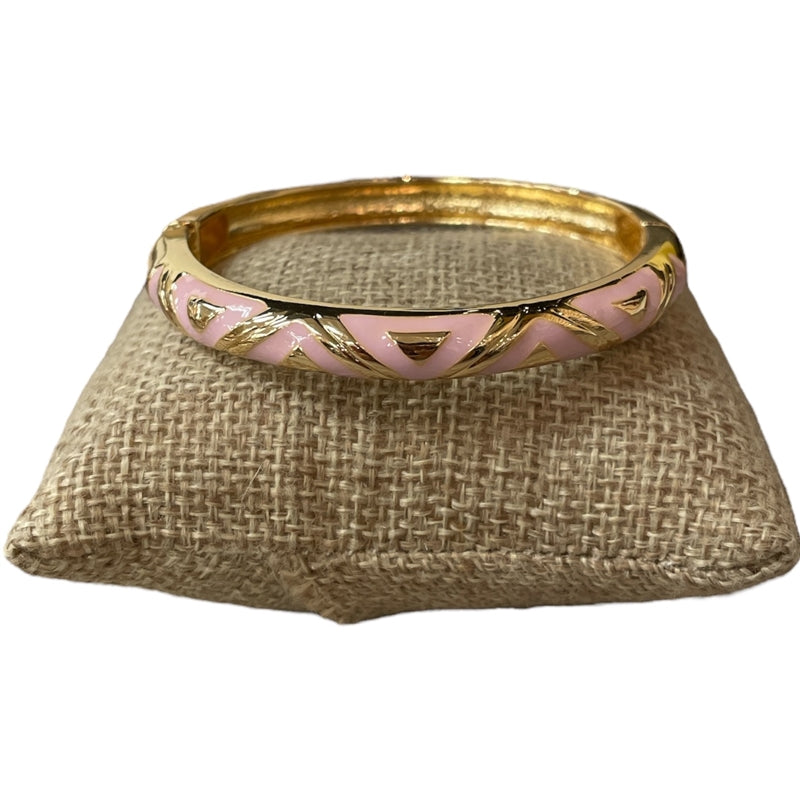 Thin Pattern Pink Enamel Bracelet