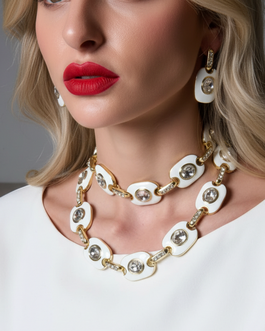 Starlit Geometric Statement Necklace Set
