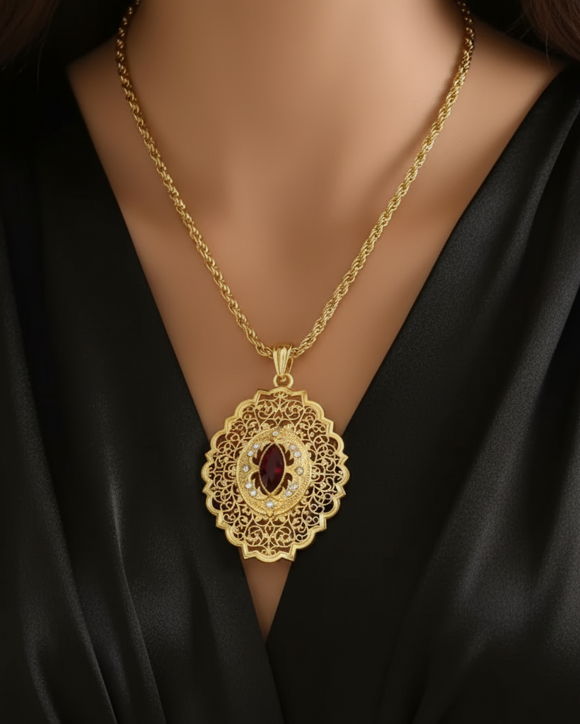 Moroccan Style Pendant Chain Necklace