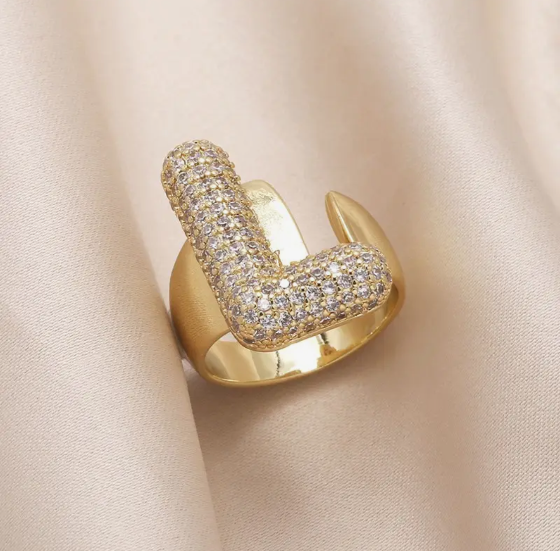 Bubble Initial Bling Rings