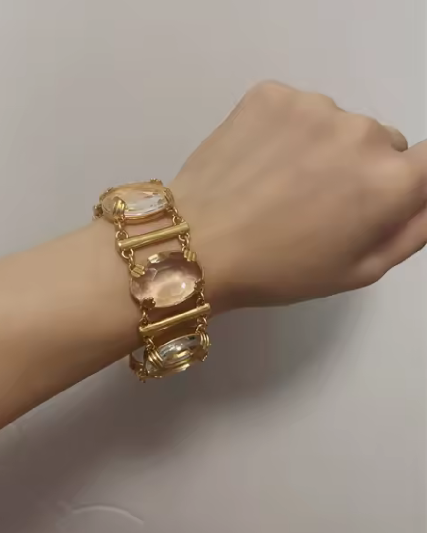 Vintage Court Style Translucent Stone Bracelet