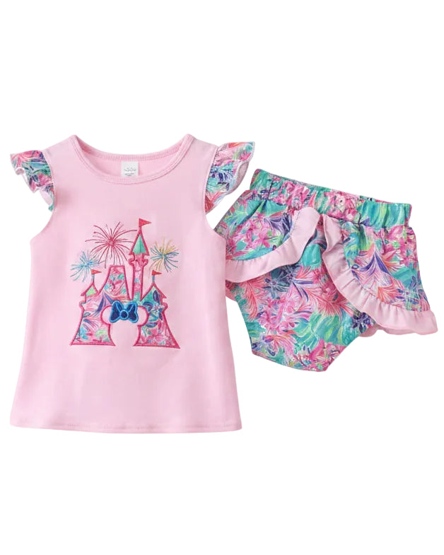 Pink Castle Applique Bloomers