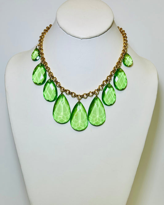 Joan Rivers Classics: 1990s Chartreuse Droplet Necklace