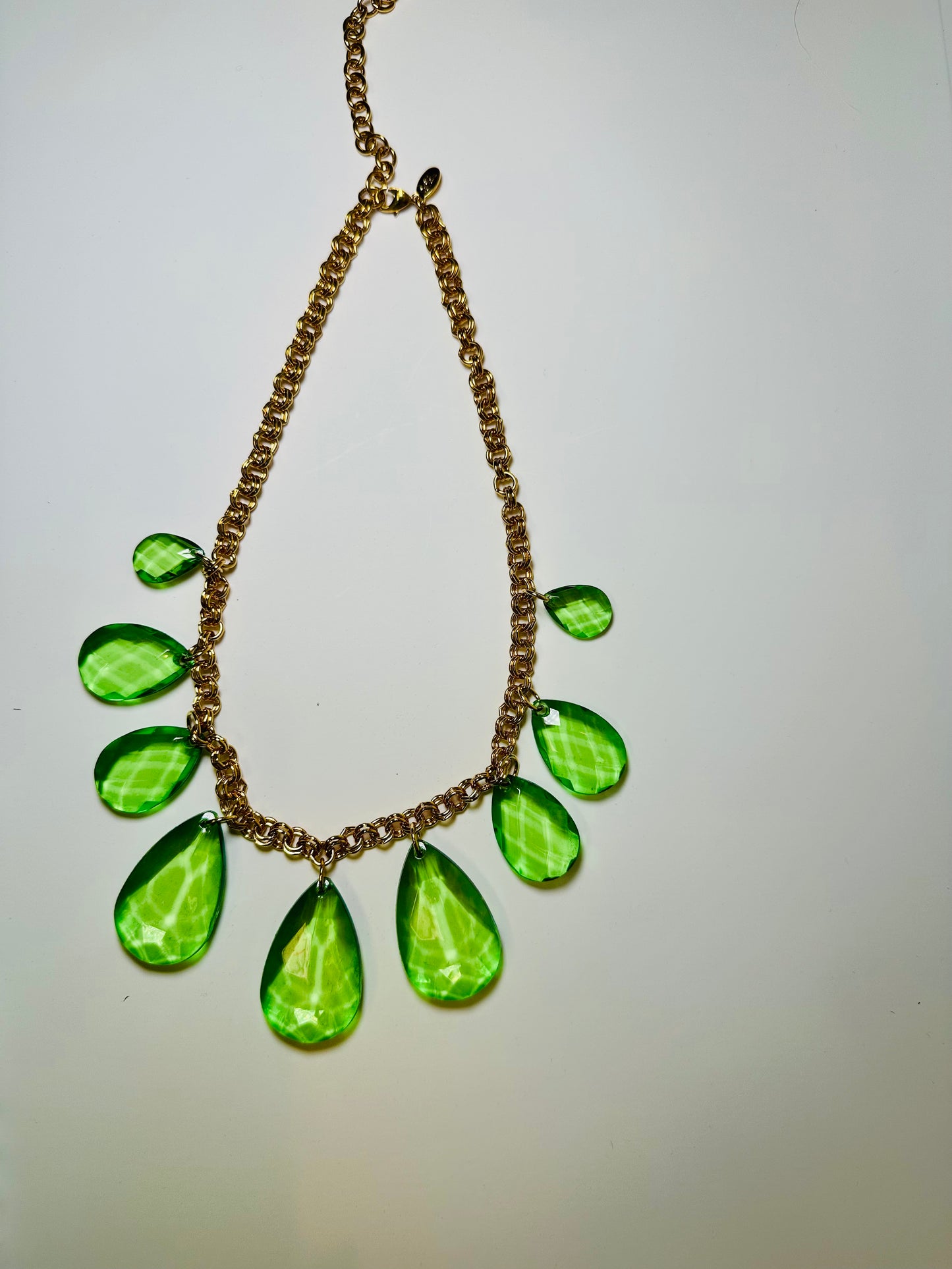 Joan Rivers Classics: 1990s Chartreuse Droplet Necklace