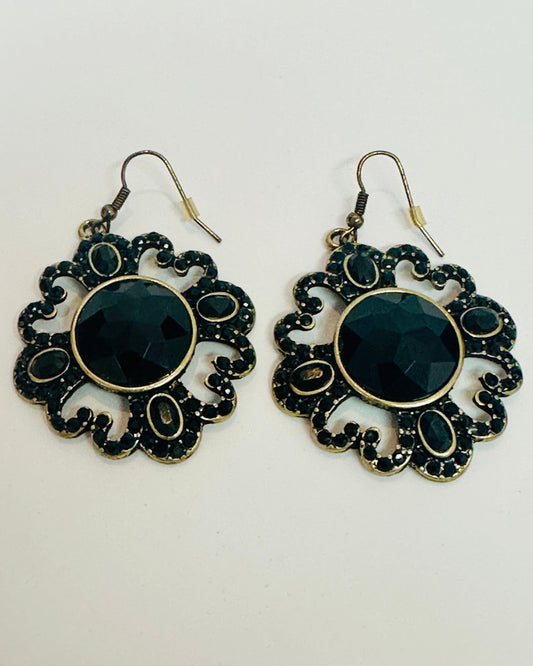 Vintage 1990s Midnight Scrollwork Drops