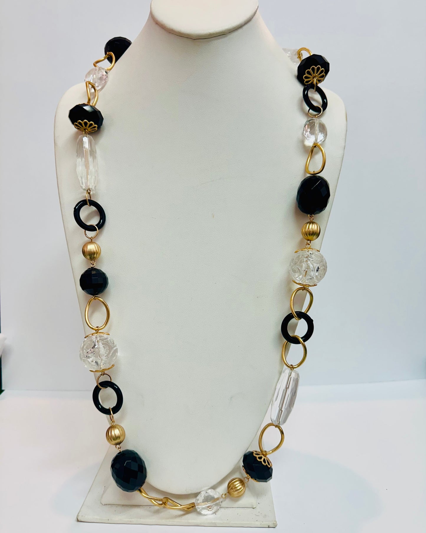Vintage Lucite Bead Long Necklace