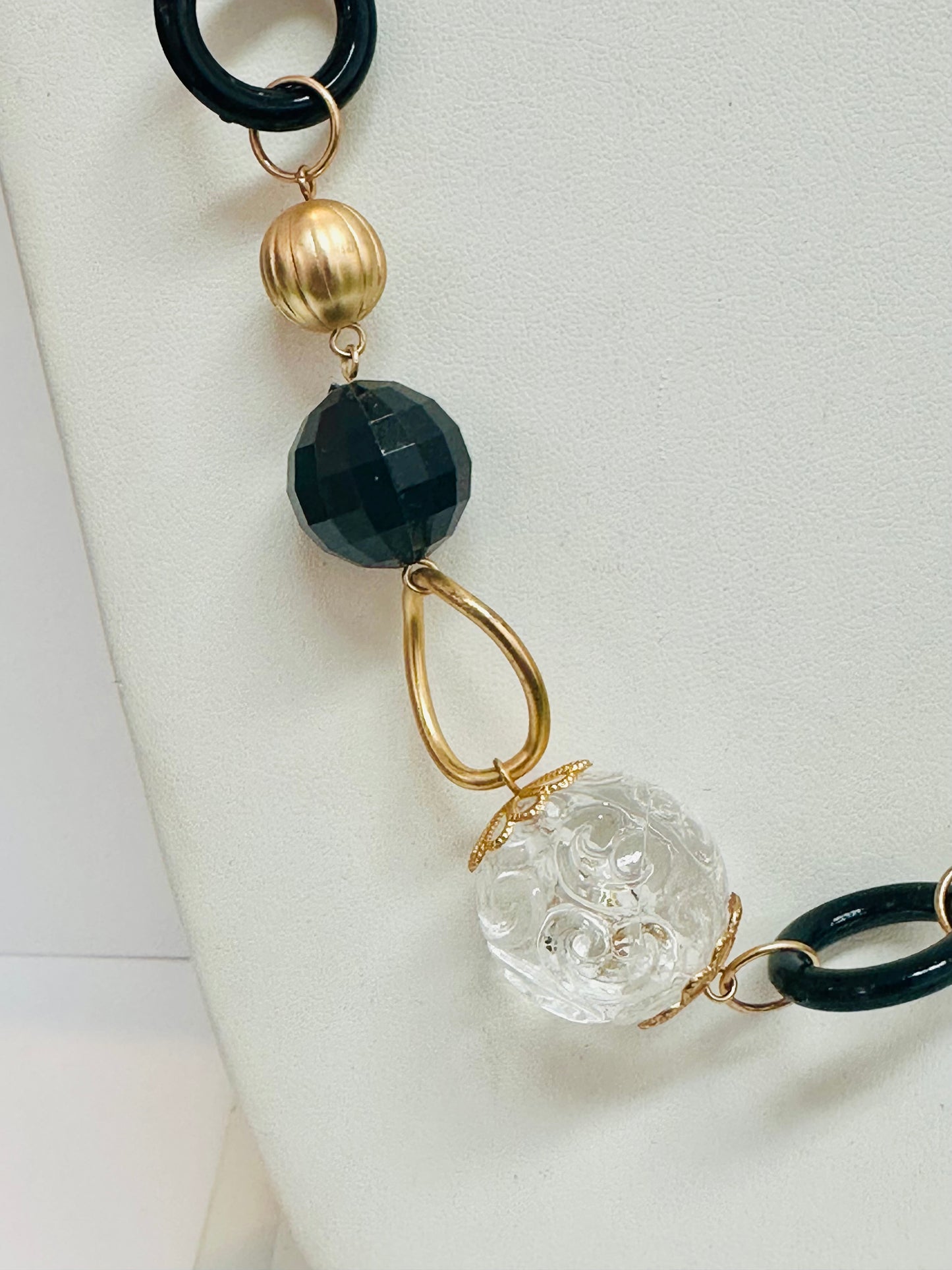 Vintage Lucite Bead Long Necklace