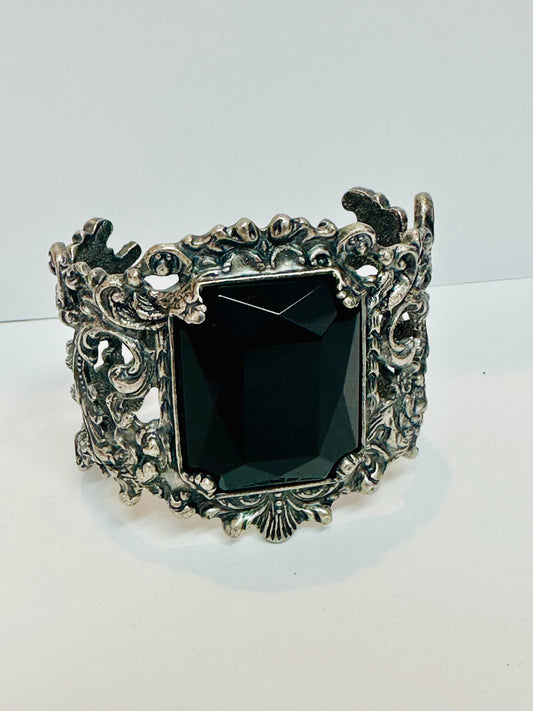 Vintage Gothic Silver Statement Cuff