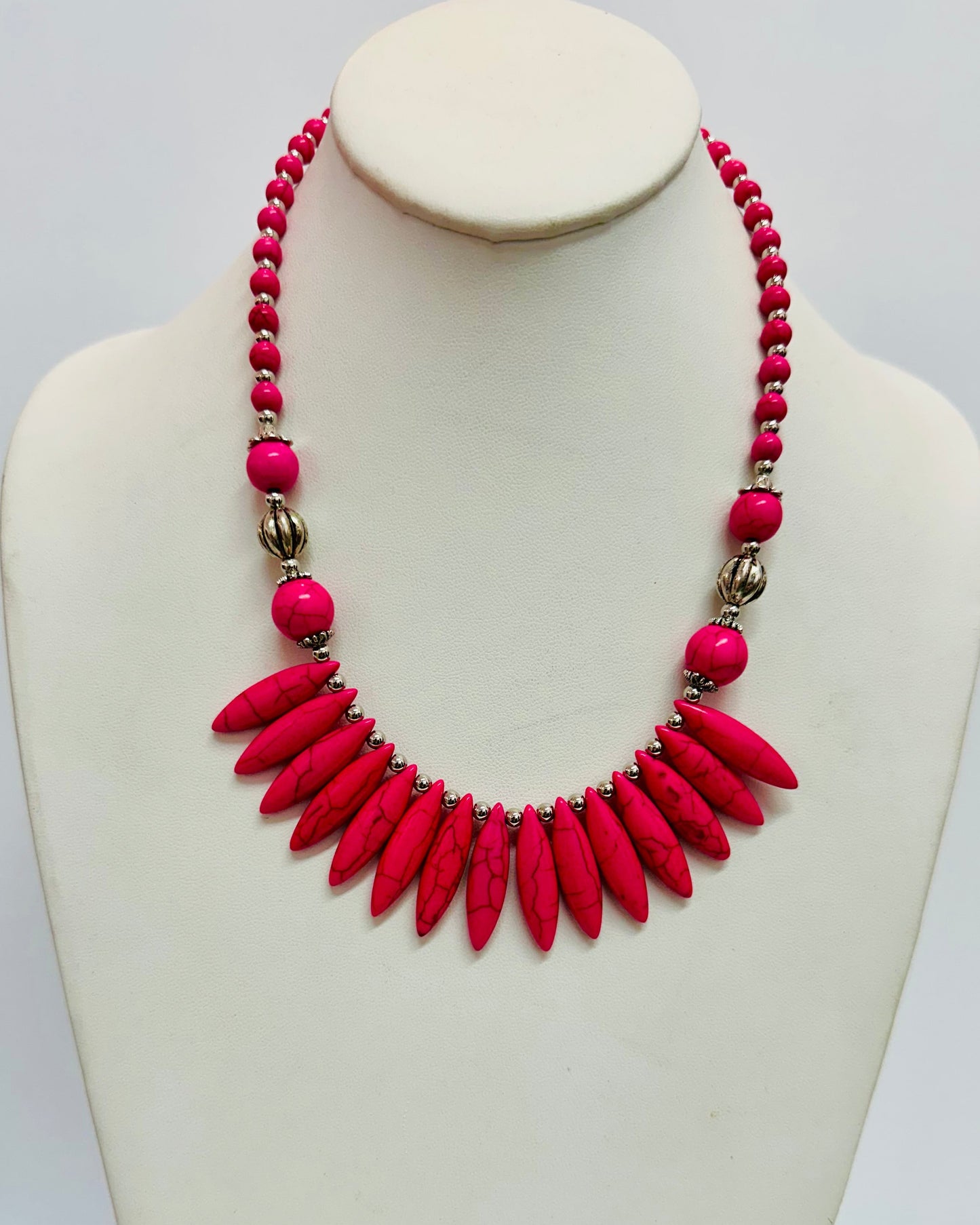 Bohemian Pink Bib Necklace