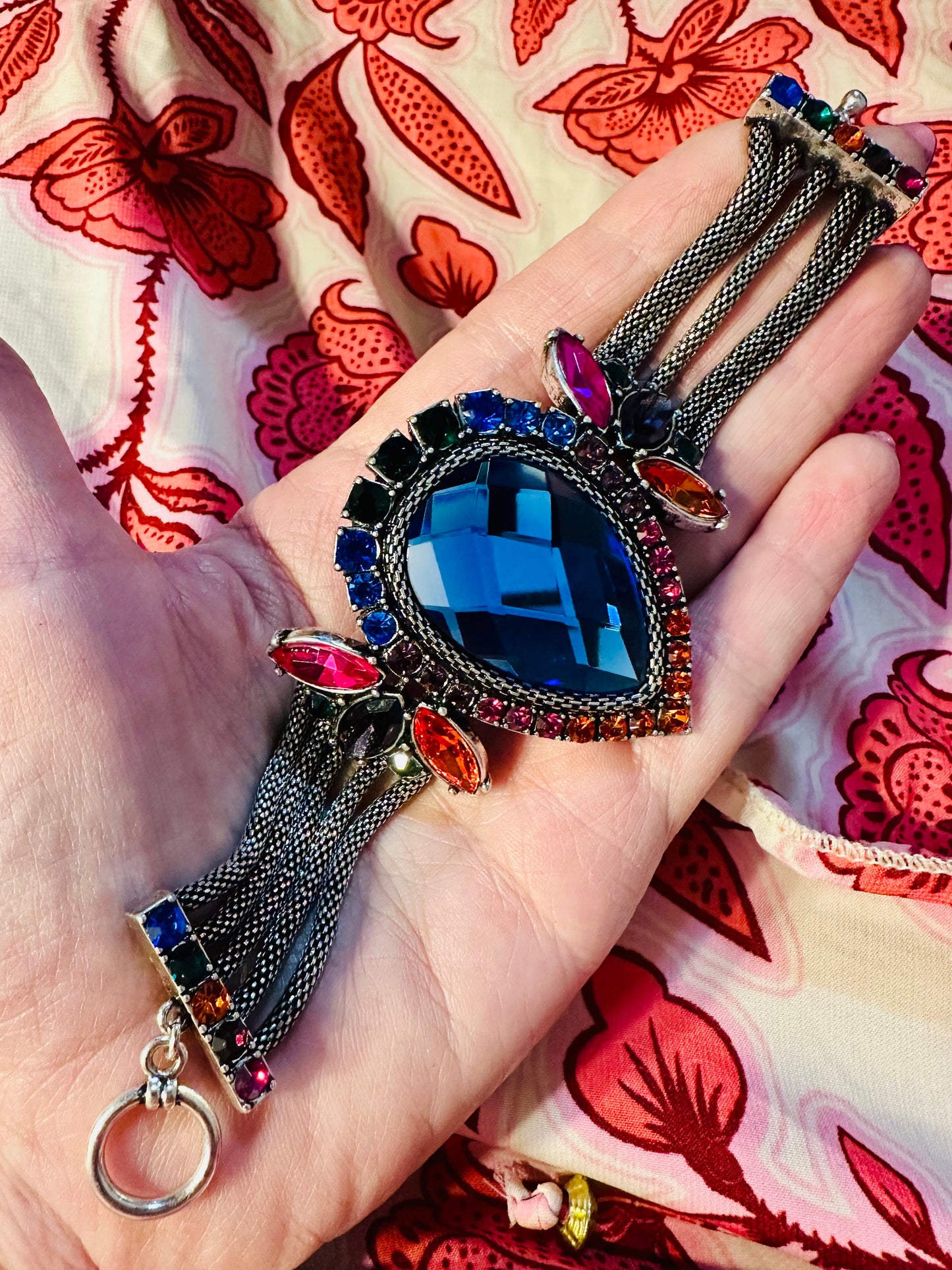 Vintage Cobalt Blue Multi Strand Bracelet