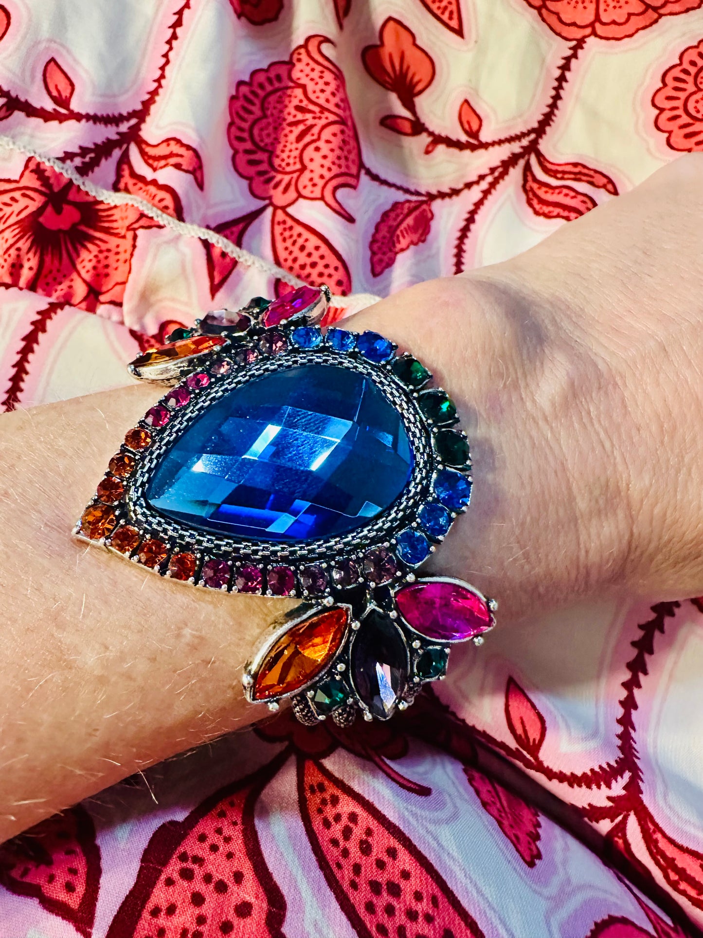 Vintage Cobalt Blue Multi Strand Bracelet