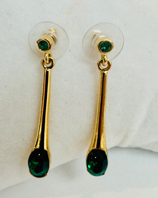 Vintage Emerald Green Drop Earrings