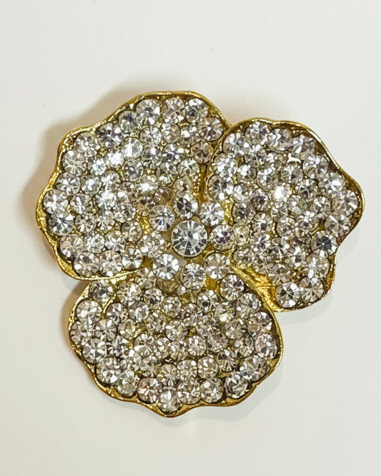 Vintage Rhinestone Pansy Brooch