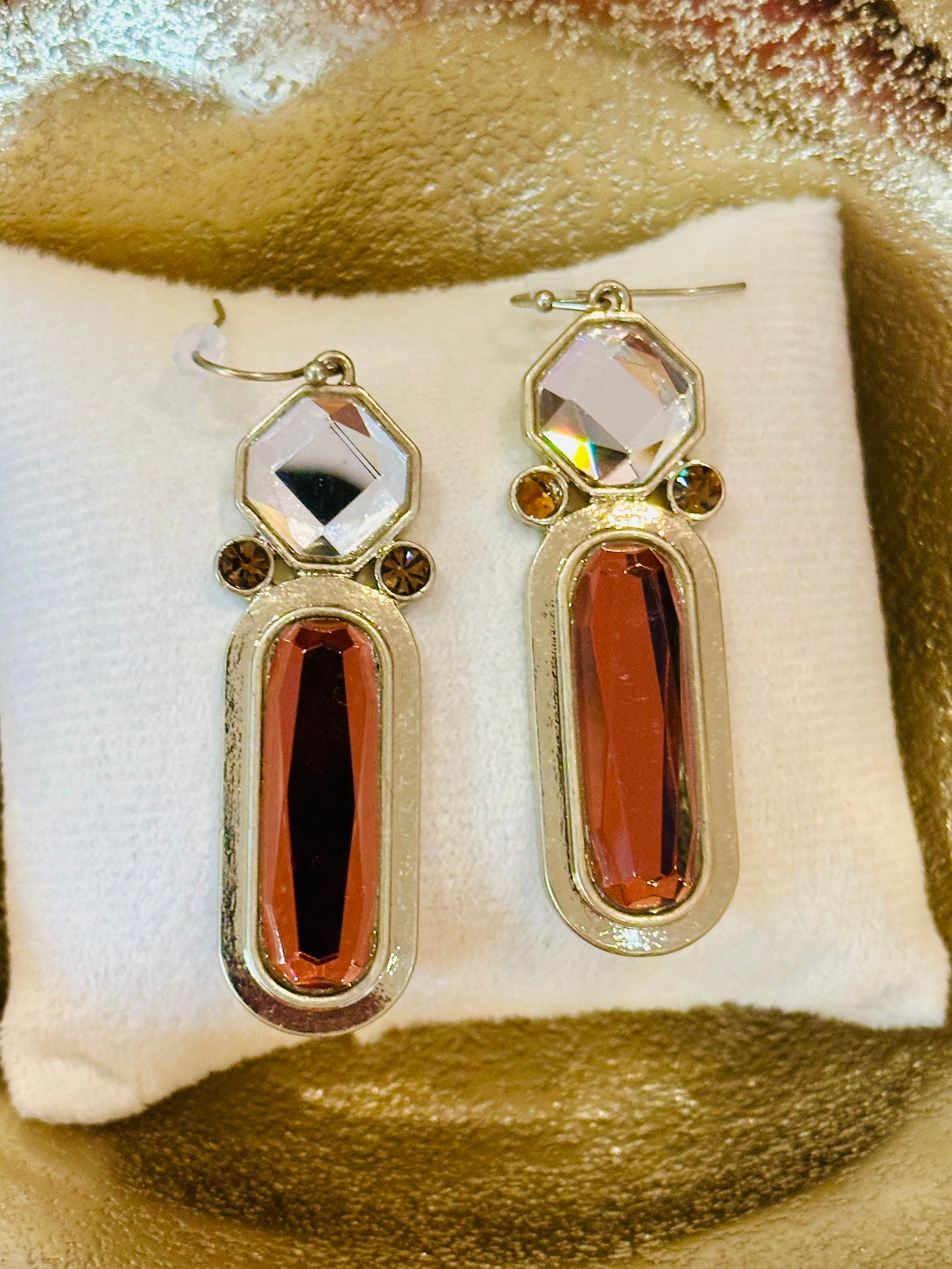 Vintage Bold Gold-Tone Geometric Statement Jewelry 3-Piece Set