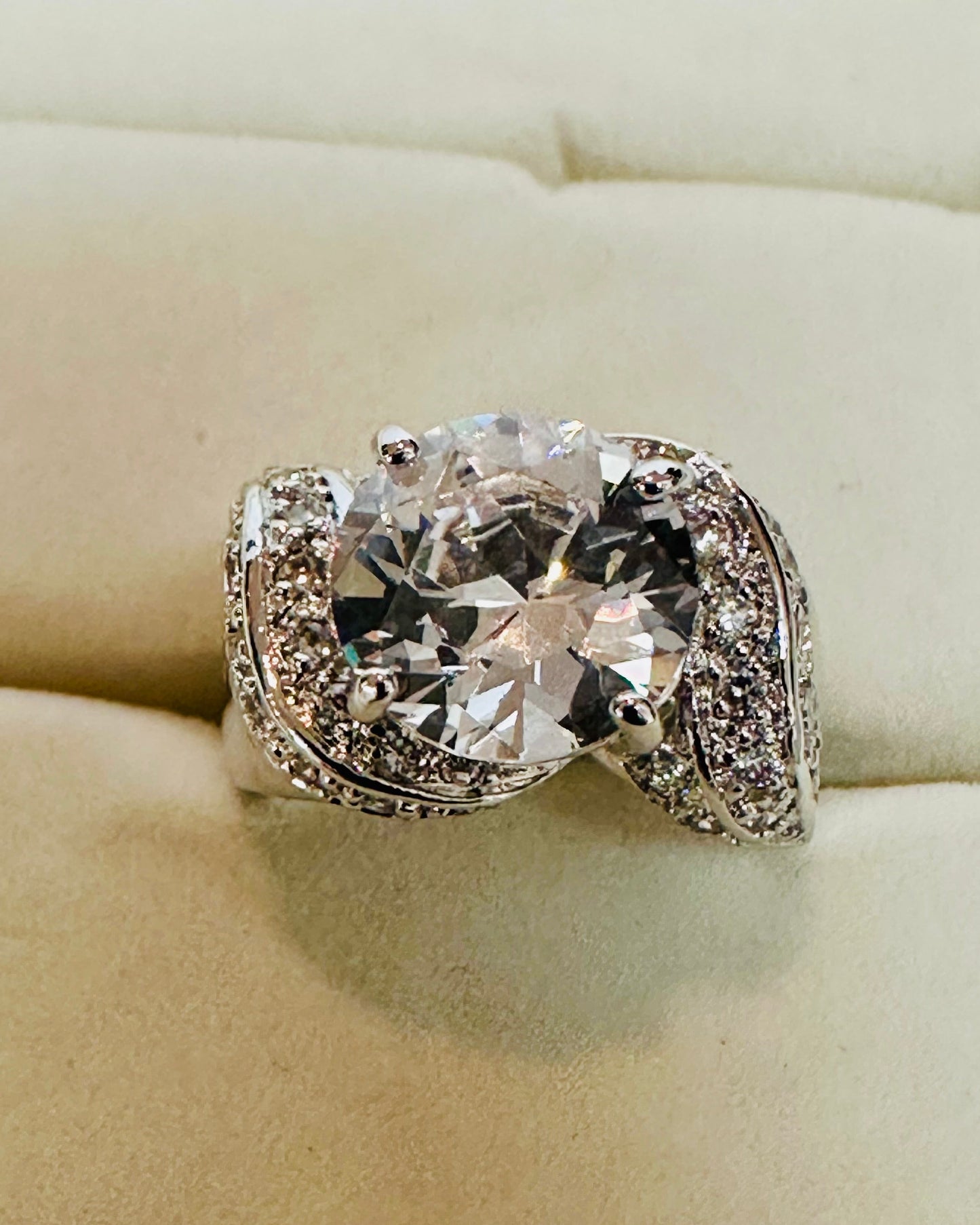 Vintage Bypass CZ Swirl Ring