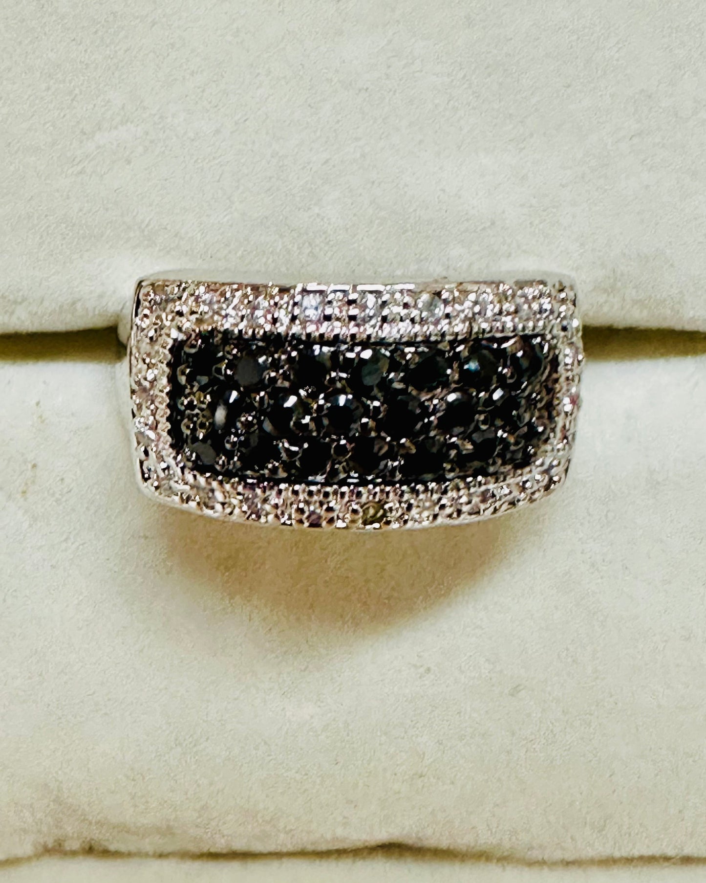 Vintage Black & White Pavé Statement Band