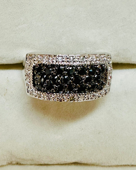 Vintage Black & White Pavé Statement Band