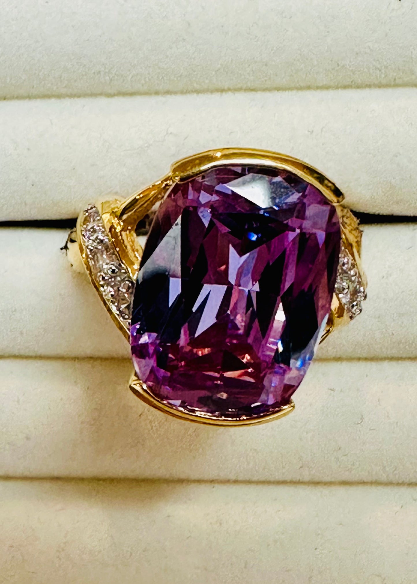 Vintage Amethyst Gold Statement Ring