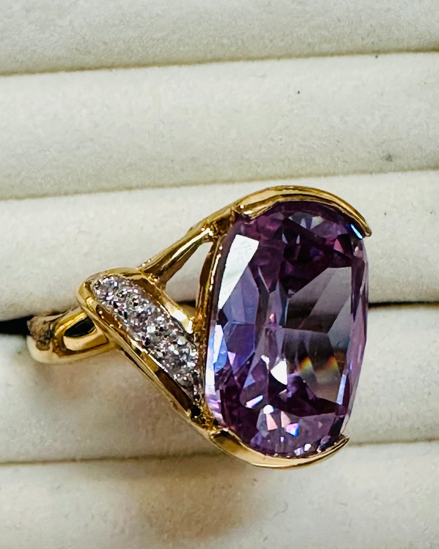 Vintage Amethyst Gold Statement Ring