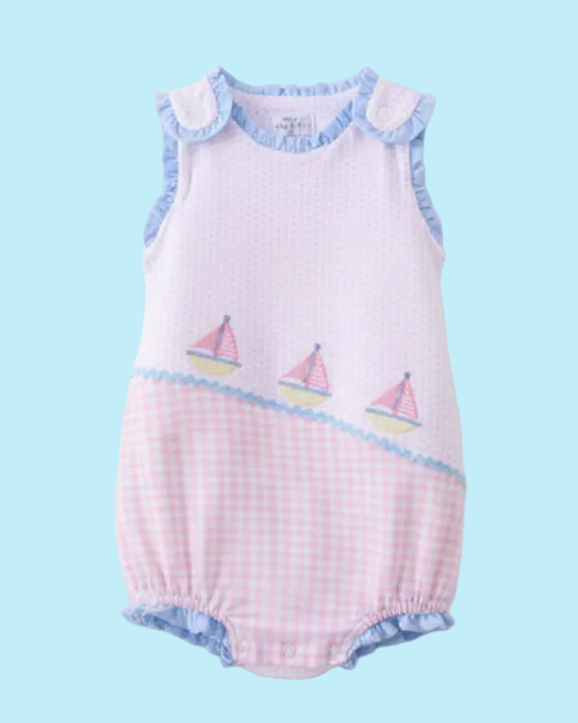 Pink Sailboat Embroidery Bubble