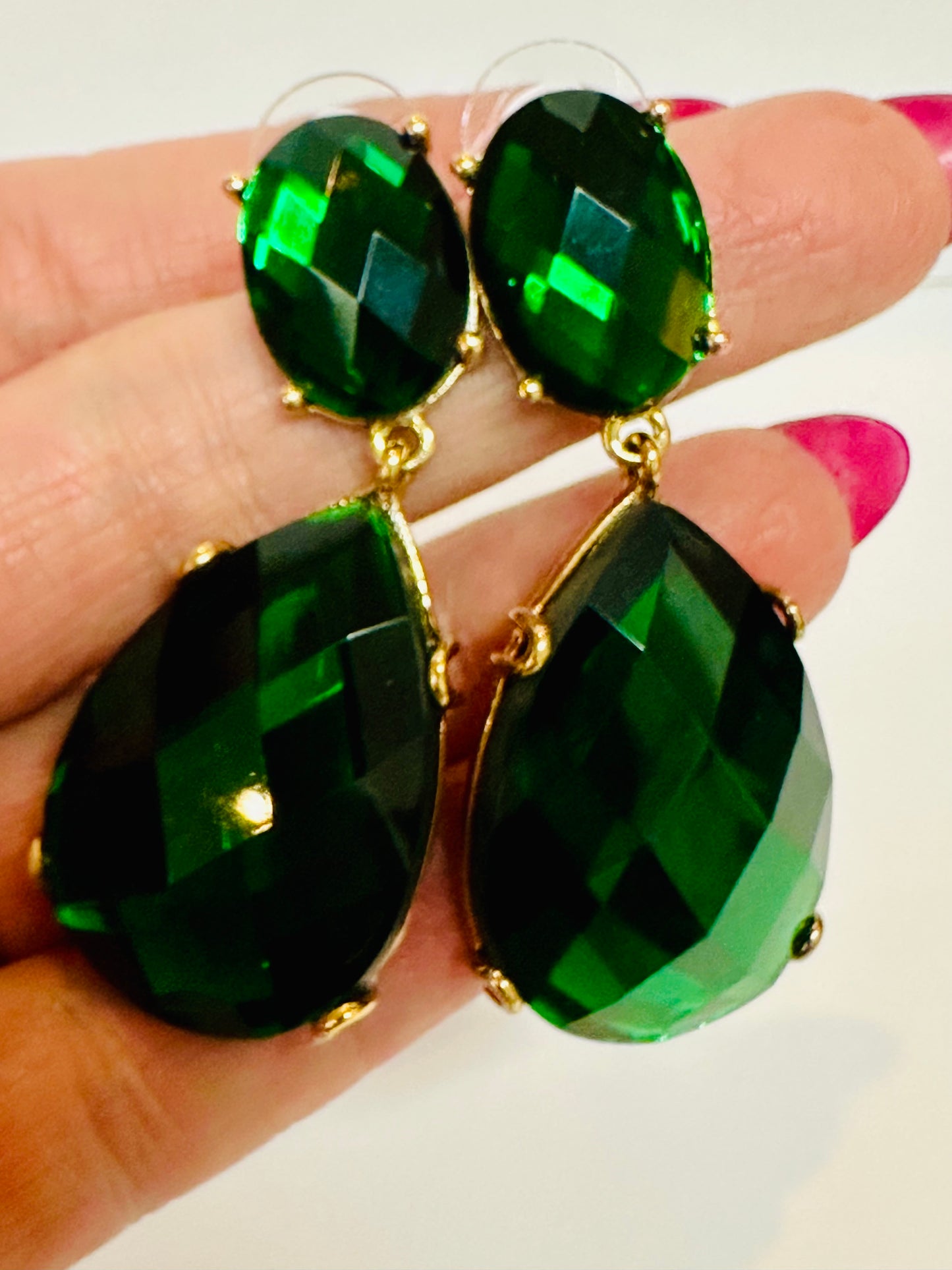 Vintage Emerald Drop Earrings