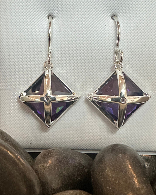 Vintage Starburst Cage Amethyst-Dupe Drops