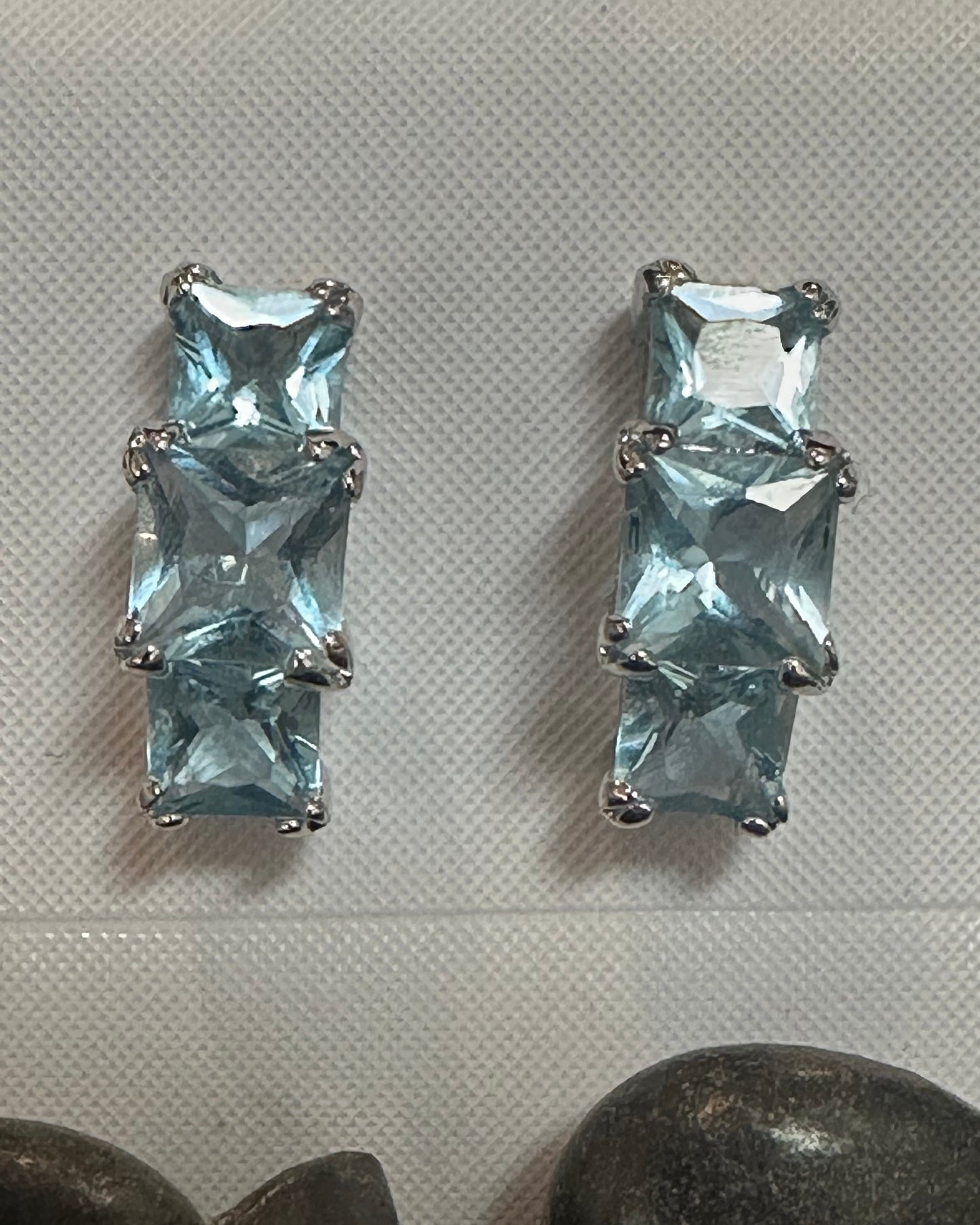 Vintage Triple Tiered CZ Earrings