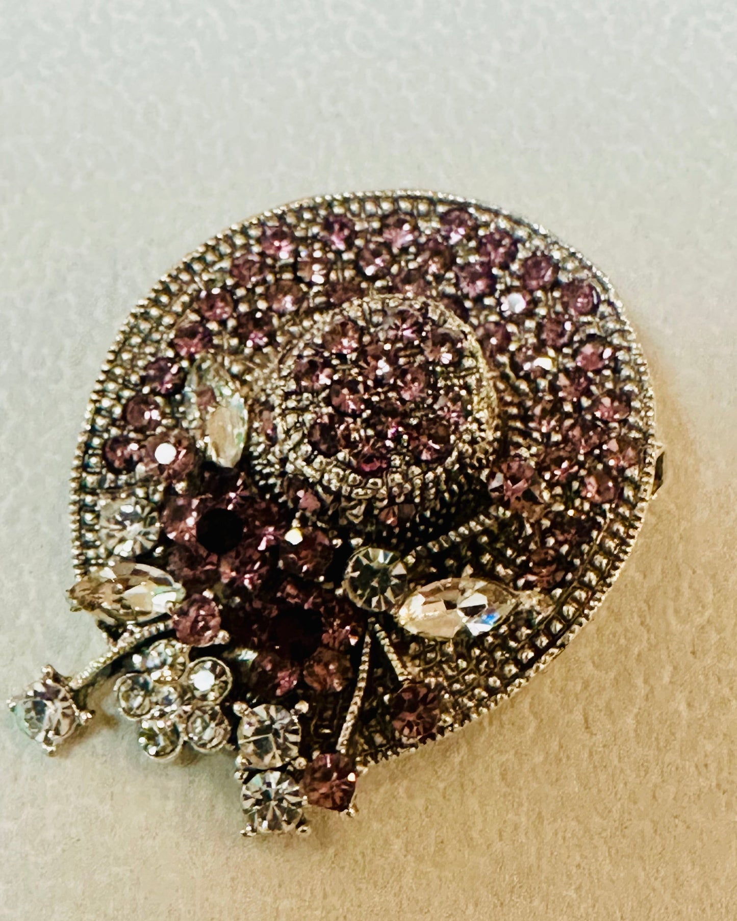 Vintage Pavé Southern Belle Sun Hat Brooch