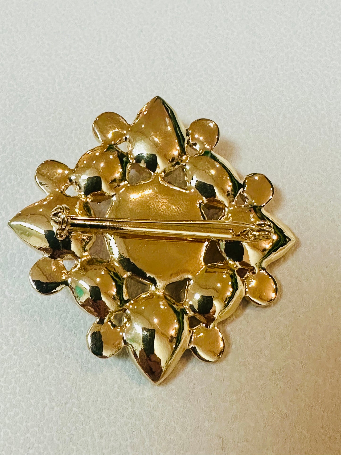 Vintage Byzantine Mosaic Focal Pearl Brooch