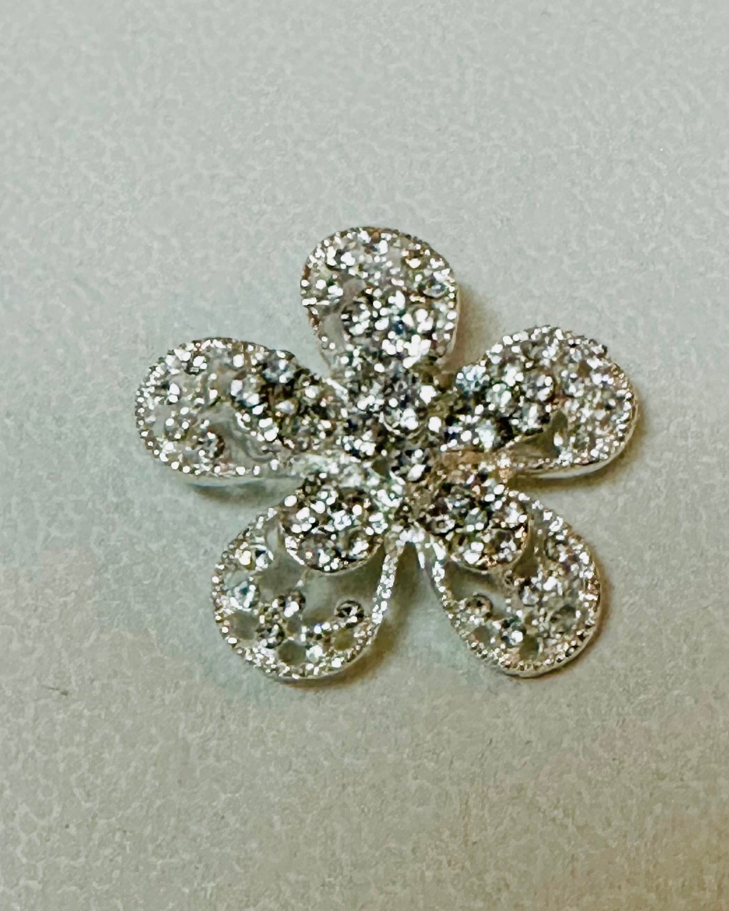 Vintage Pavé Forget-Me-Not Filigree Brooch