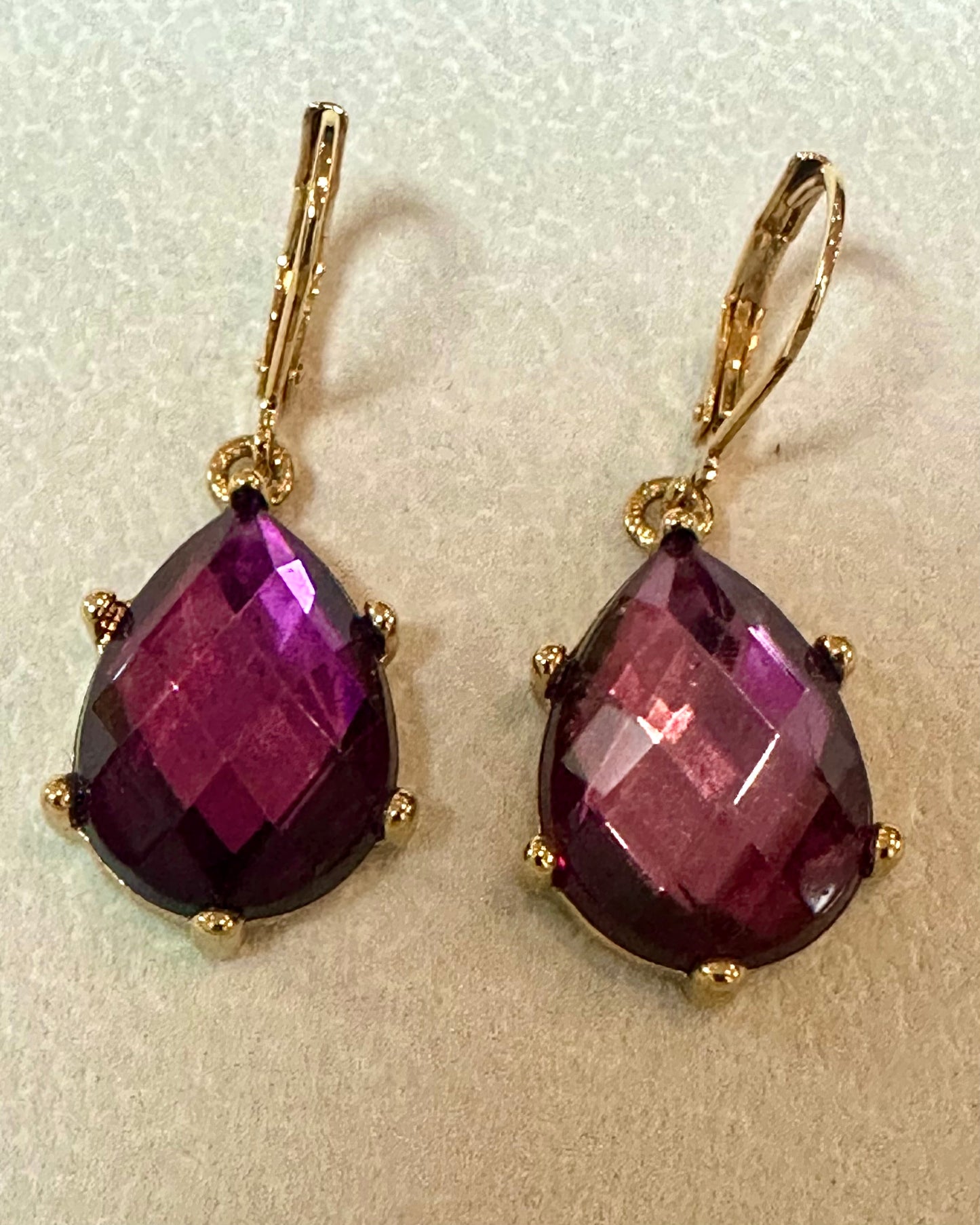 Vintage Joan Rivers "Royal Amethyst" Teardrop Earrings
