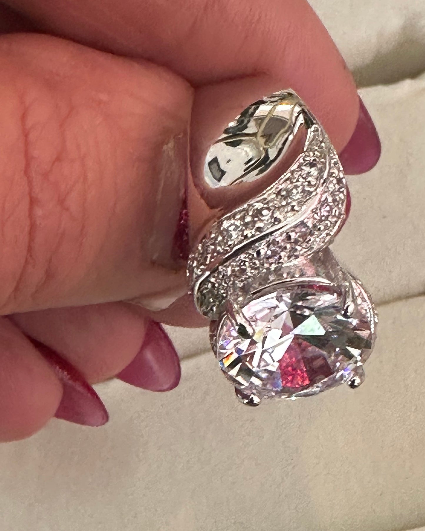 Vintage Bypass CZ Swirl Ring