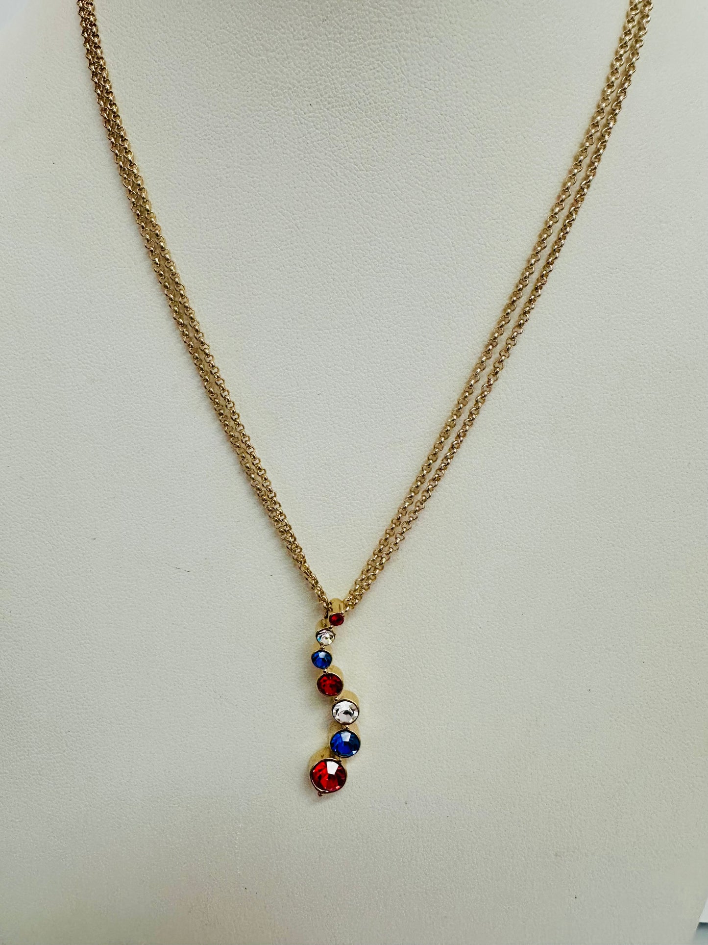 Patriotic Drop Pendant Necklace