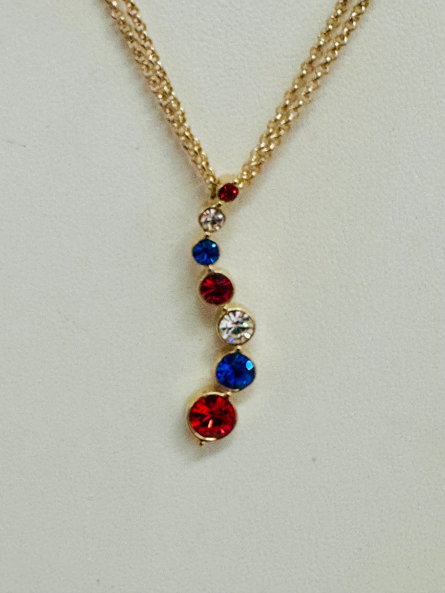 Patriotic Drop Pendant Necklace
