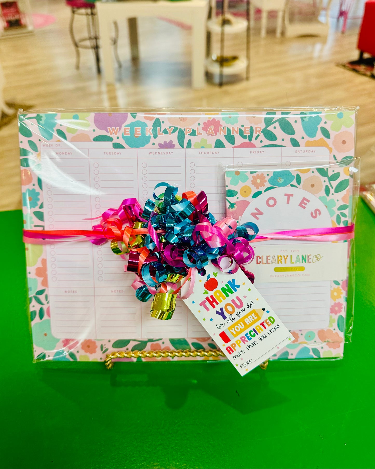 Blush Rainbow Meadows Weekly Planner & Notepad Gift
