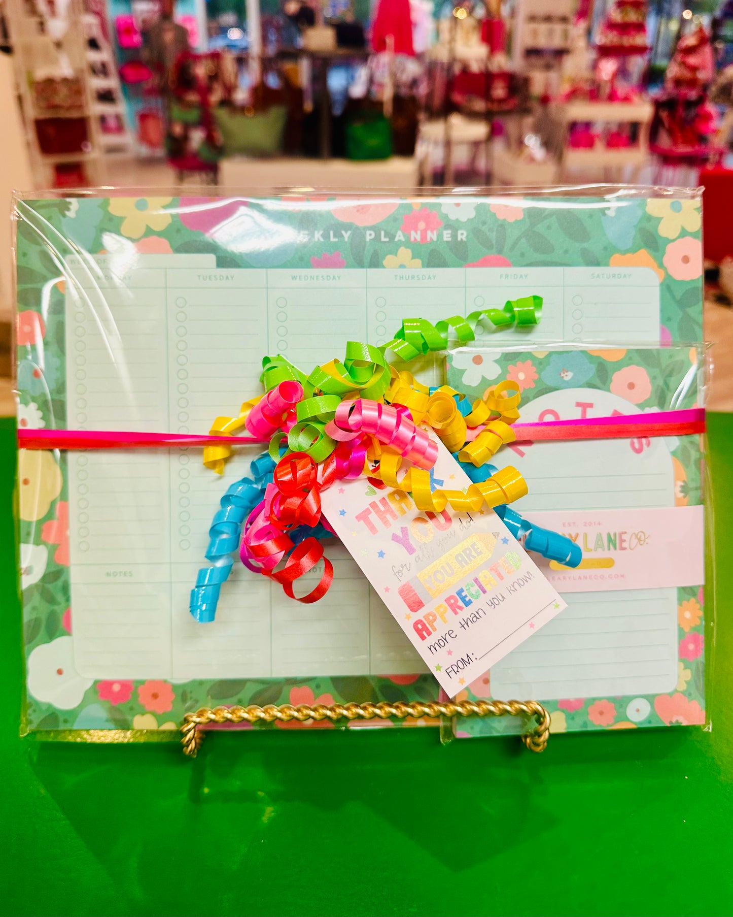 Emerald Rainbow Meadows Weekly Planner & Notepad Gift