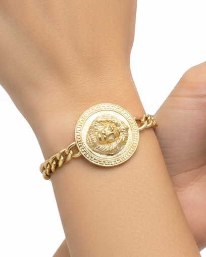 Lion Medallion Chain Bracelet