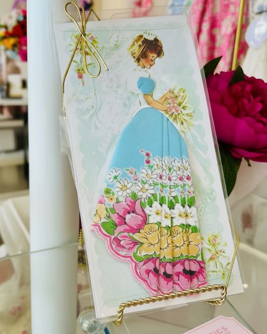 Bridal Keepsake Something Blue Hankie Card