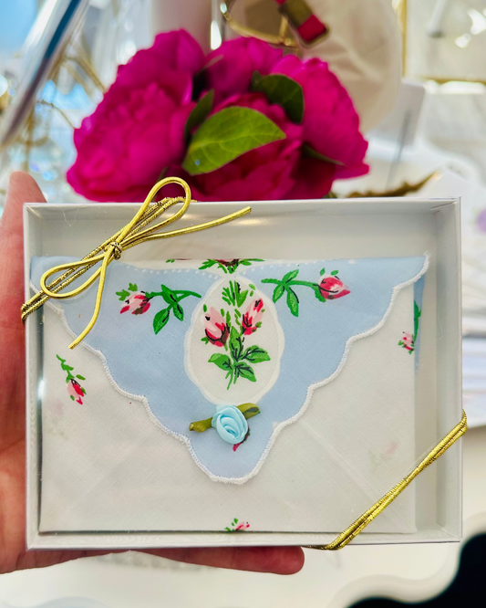 Hankie Envelope  Sachet- Cameo Rose Blue