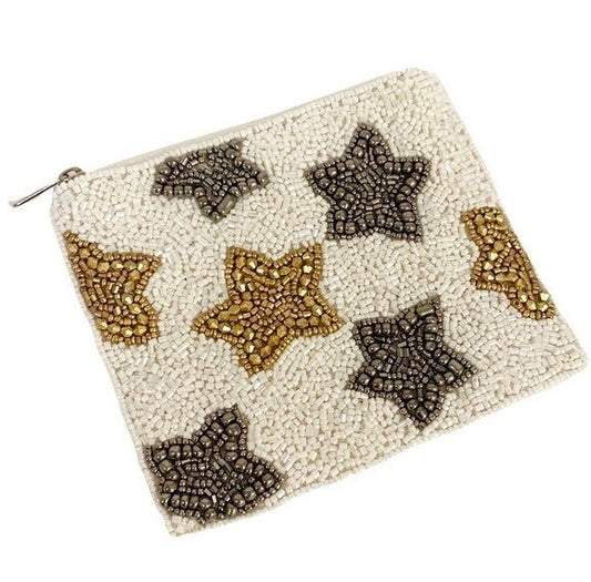 Stars Beaded Coin Purse