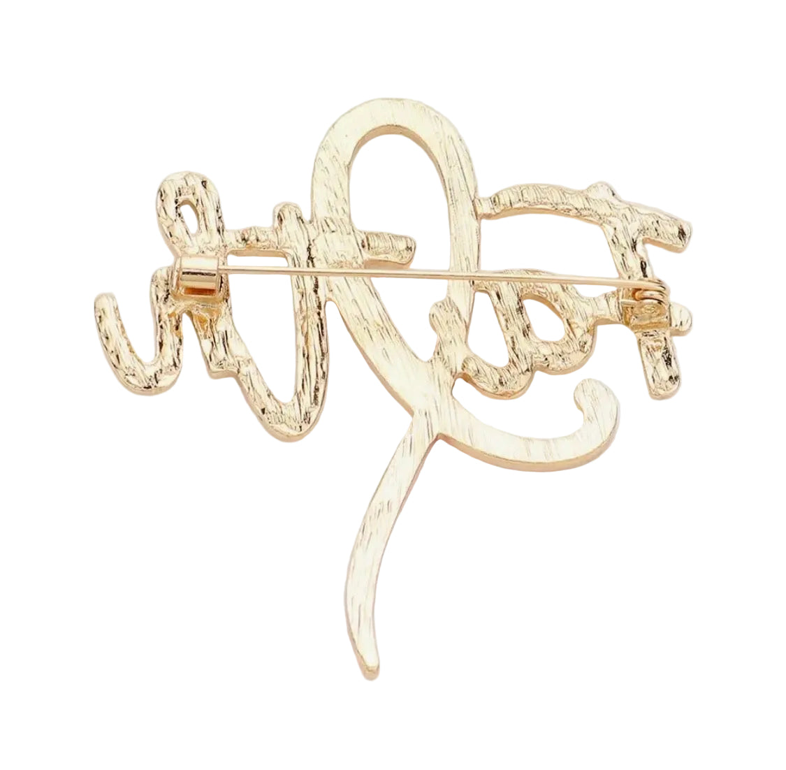 Pink Ribbon Rhinestone Brooch