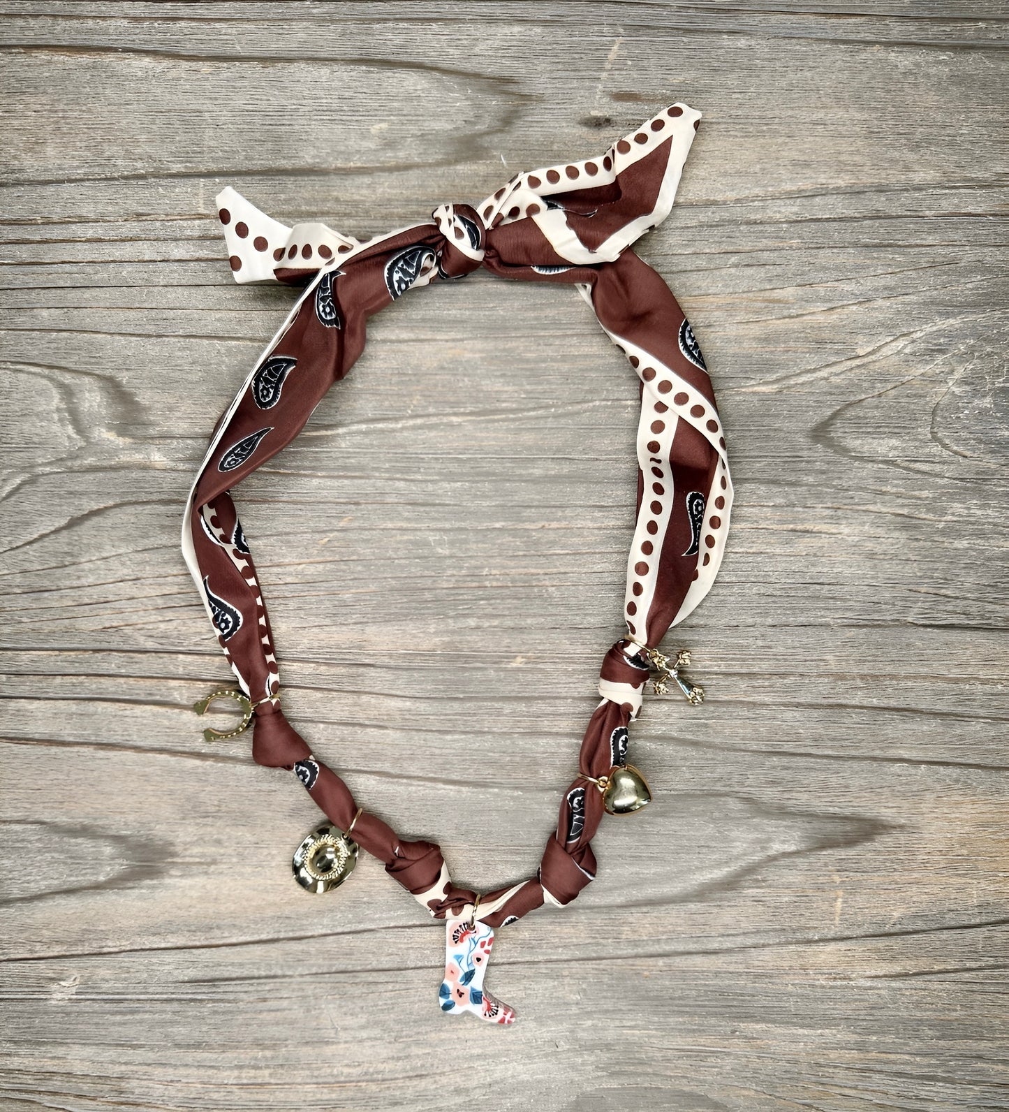 Boot Scarf Charm Necklace