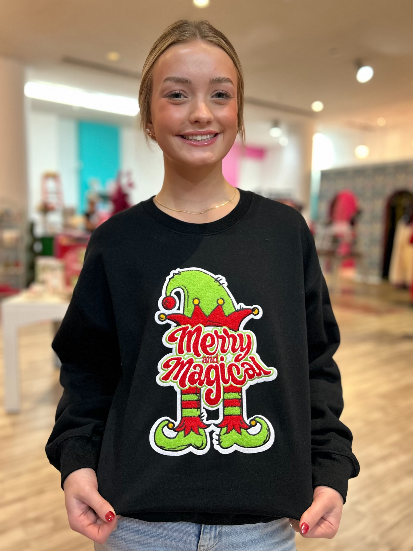 Black Holiday Elves Sweatshirt