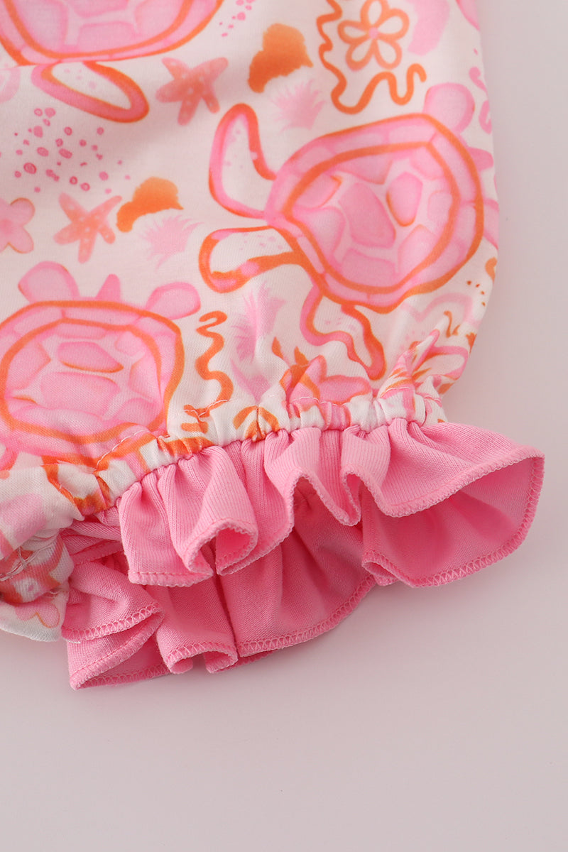 Pink Turtle Ruffle Bubble
