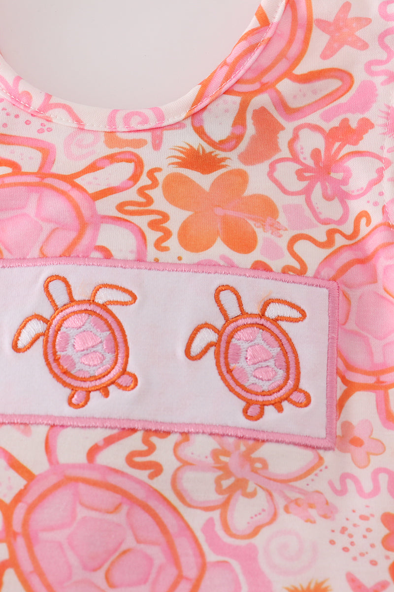 Pink Turtle Ruffle Bloomer Set