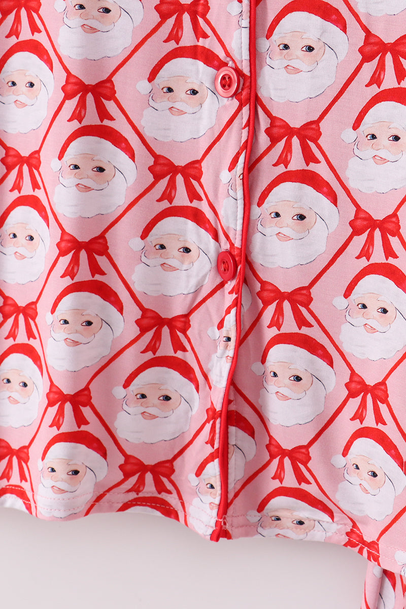 Red Santa Claus Bamboo Pajamas Set