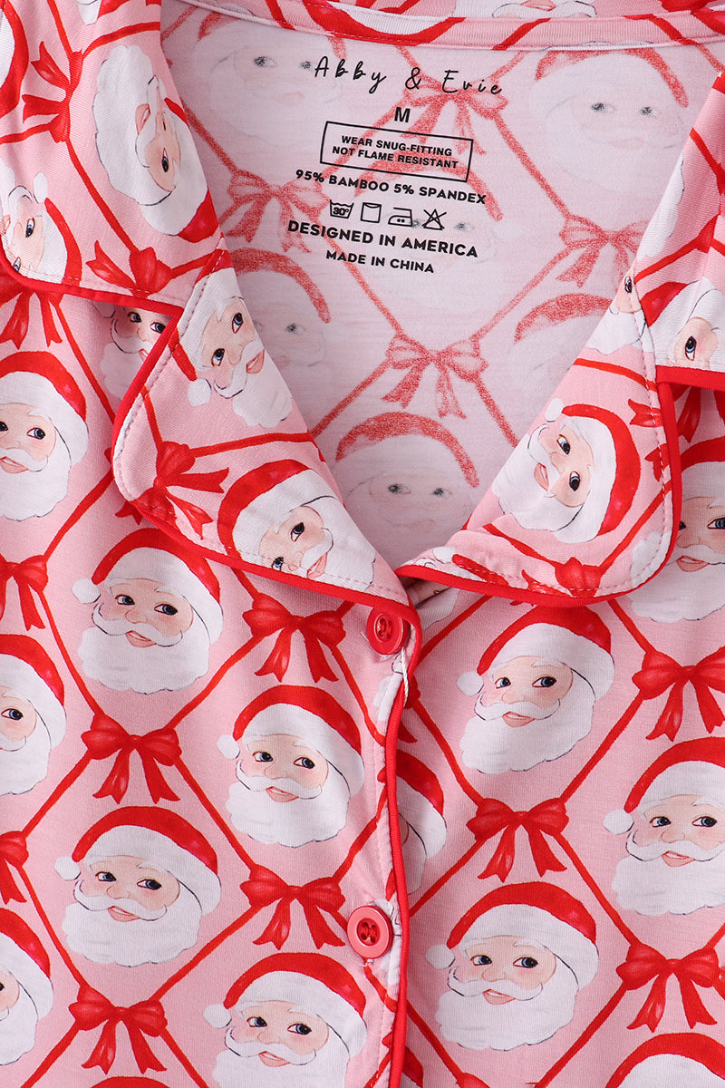 Red Santa Claus Bamboo Pajamas Set