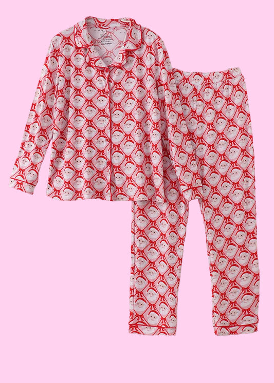 Red Santa Claus Bamboo Pajamas Set